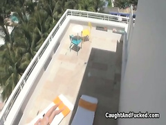 Oiling neighbors amazing bikini ass