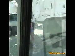 Drunk trailer park hoe gets fucked on bang bus