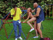 Ava Parker fucked in the park by bully JMac next to her boyfriend